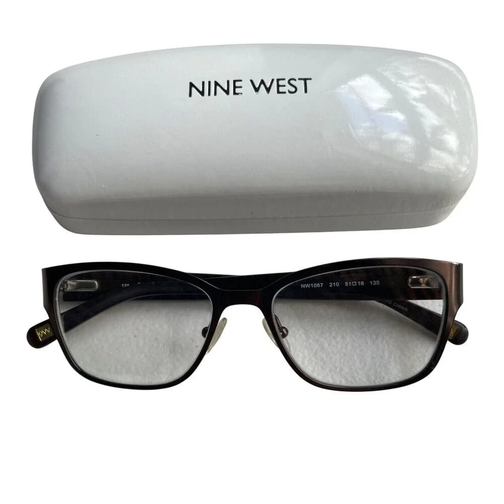 Nine West Eyeglass Frames Satin Brown with Case NW1067 210 51-16-135